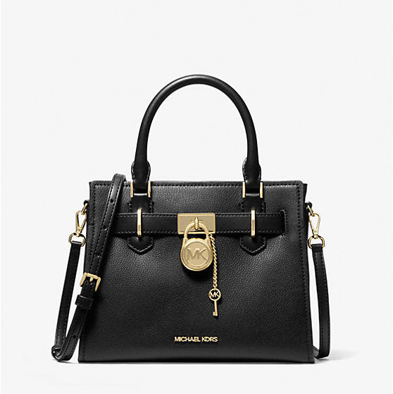 Michael Kors Hamilton Small Leather Satchel-BLACK - Hemen Teslimde
