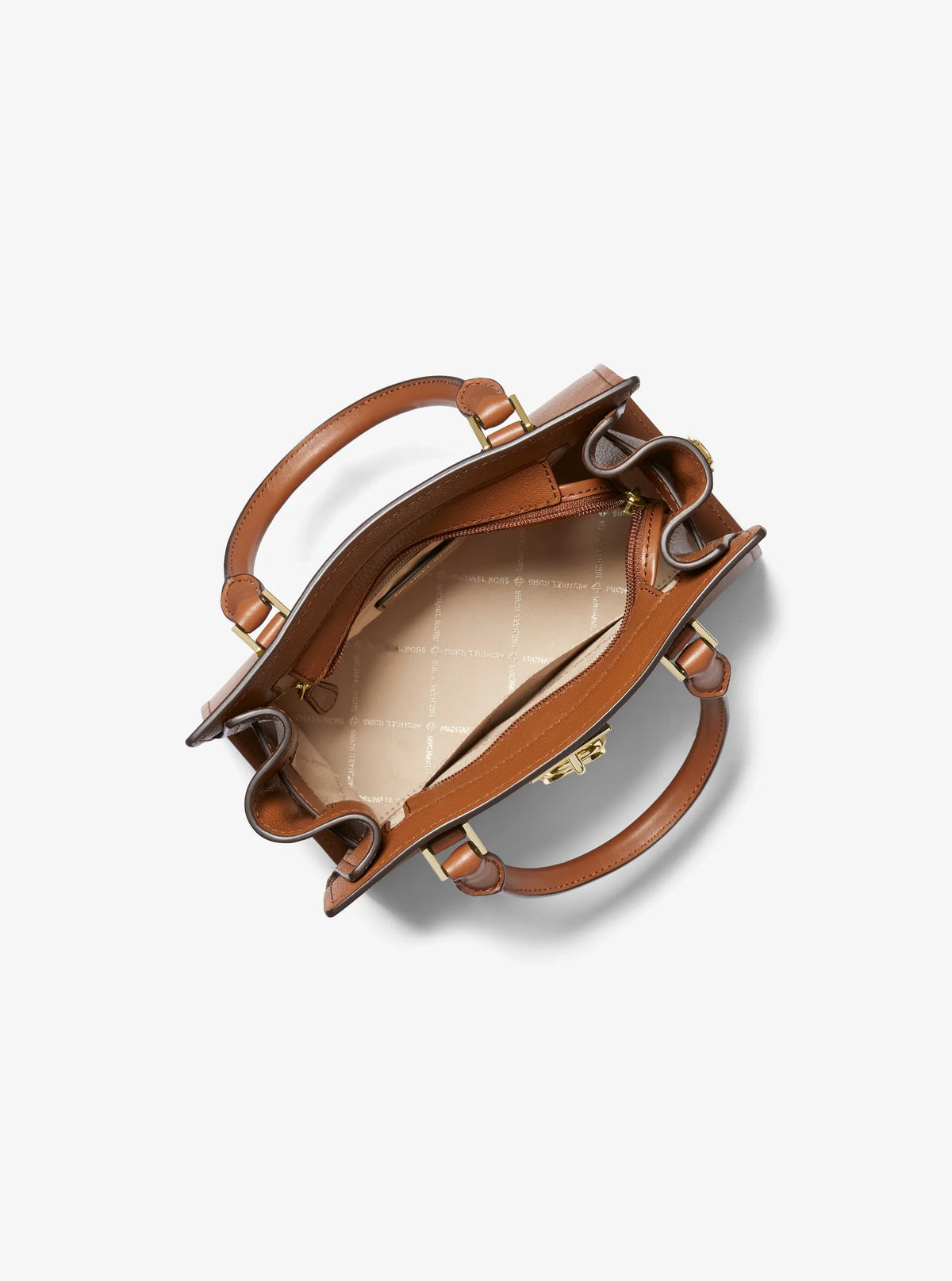 Michael Kors Landon Small Leather Satchel- LUGGAGE