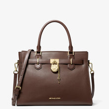 Michael Kors Landon Medium Leather Satchel-NUTMEG