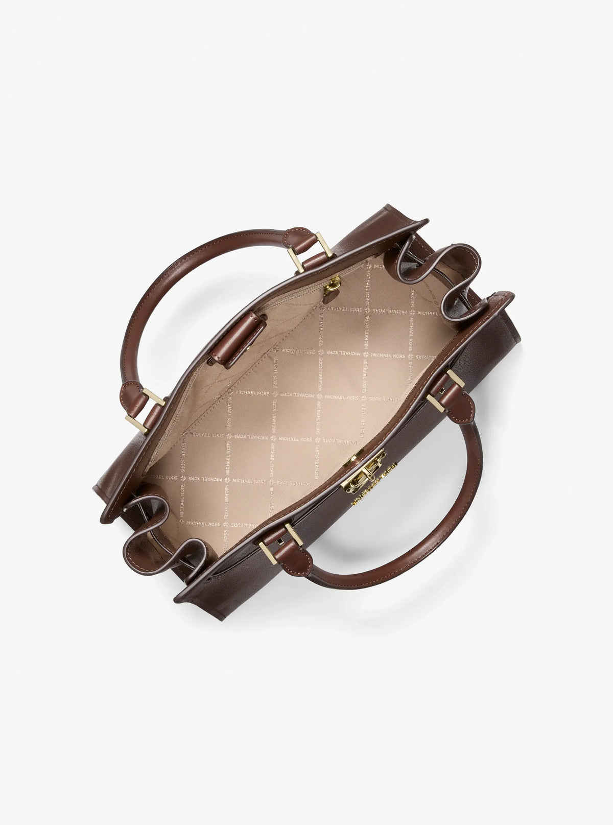 Michael Kors Landon Medium Leather Satchel-NUTMEG