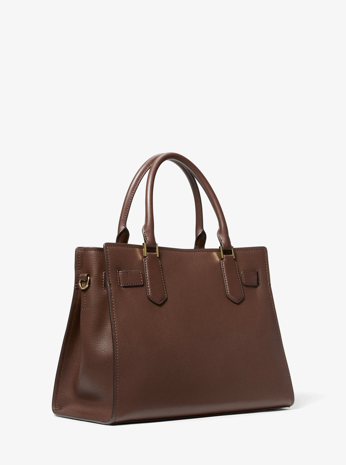 Michael Kors Landon Medium Leather Satchel-NUTMEG
