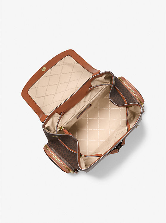 Michael Kors Jet Set Large Logo Backpack-BROWN