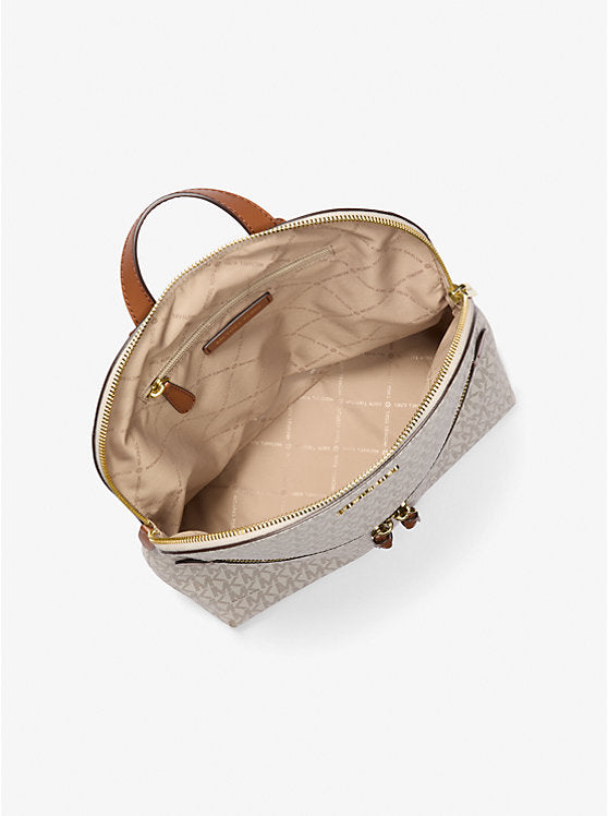 Michael Kors Dallas Medium Signature Logo Backpac-VANILLA