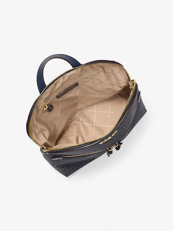 Michael Kors Dallas Medium Signature Logo Backpack-ADMIRAL