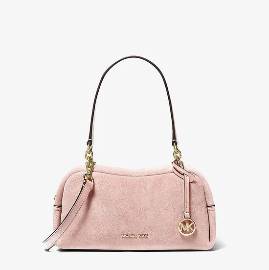 Michael Kors Cecily Small Suede Shoulder Bag-POWDER BLUSH