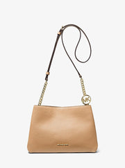 Michael Kors Christina Small Pebbled Leather Crossbody Bag-CAMEL