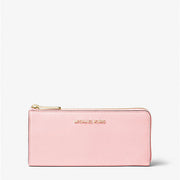 Michael Kors Jet Set Travel Large Saffiano Leather Quarter-Zip Wallet-POWDER BLUSH