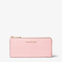 Michael Kors Jet Set Travel Large Saffiano Leather Quarter-Zip Wallet-POWDER BLUSH