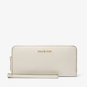 Michael Kors Jet Set Travel Large Pebbled Leather Wristlet-LT CREAM
