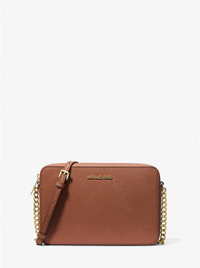 Michael Kors Jet Set Large Saffiano Leather Crossbody Bag-LUGGAGE - Hemen Teslimde