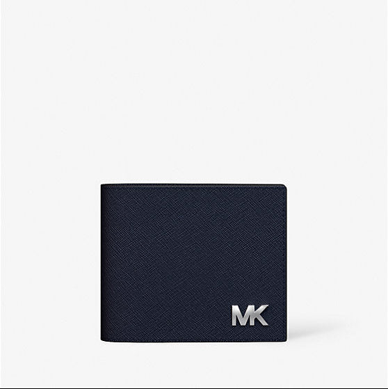 Michael Kors Cooper Saffiano Leather Billfold Wallet With Passcase-NAVY