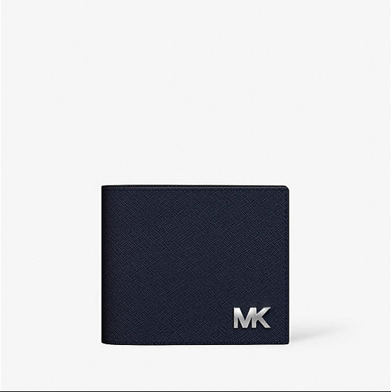 Michael Kors Cooper Saffiano Leather Billfold Wallet With Passcase-NAVY
