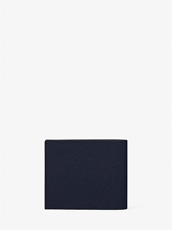 Michael Kors Cooper Saffiano Leather Billfold Wallet With Passcase-NAVY