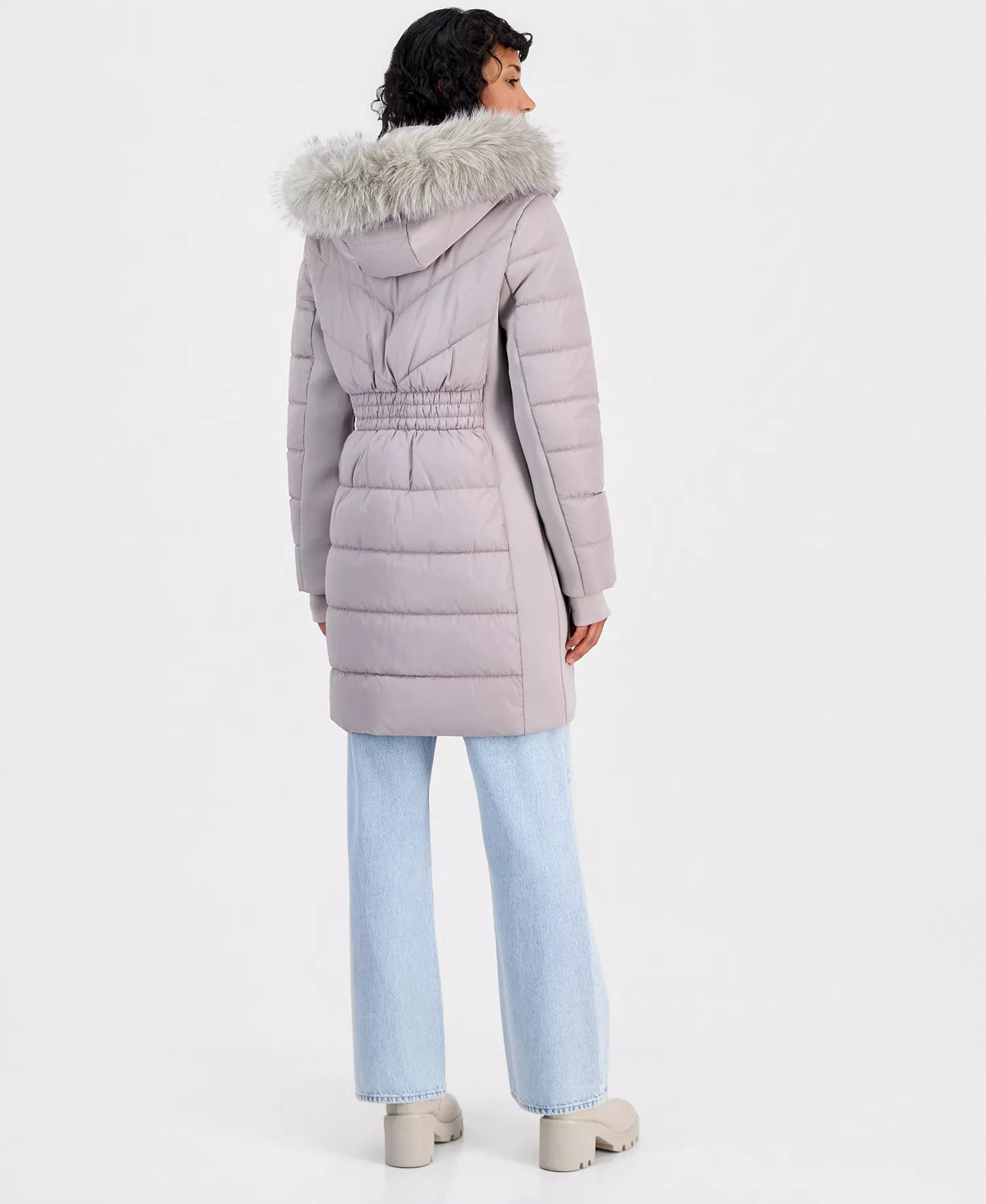 Michael Kors Michael Kors Women's Hooded Faux-Fur Trim Puffer Coat-Taupe