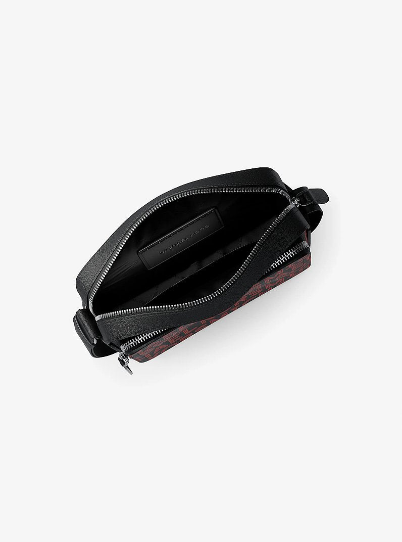 Michael Kors Cooper Graphic Logo Flight Bag- BRIGHT RED