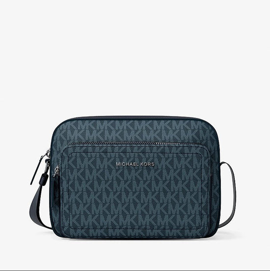 Michael Kors Cooper Signature Logo Flight Bag-ADMRL/PLBLUE