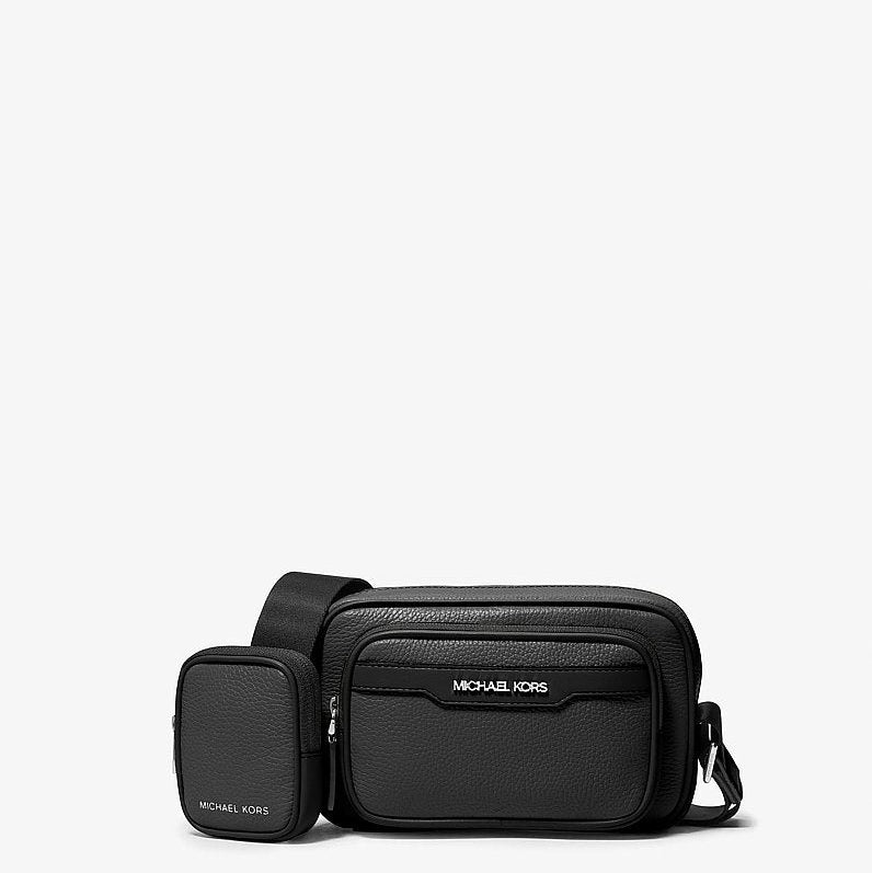Michael Kors Cooper Pebbled Leather Camera Bag-BLACK