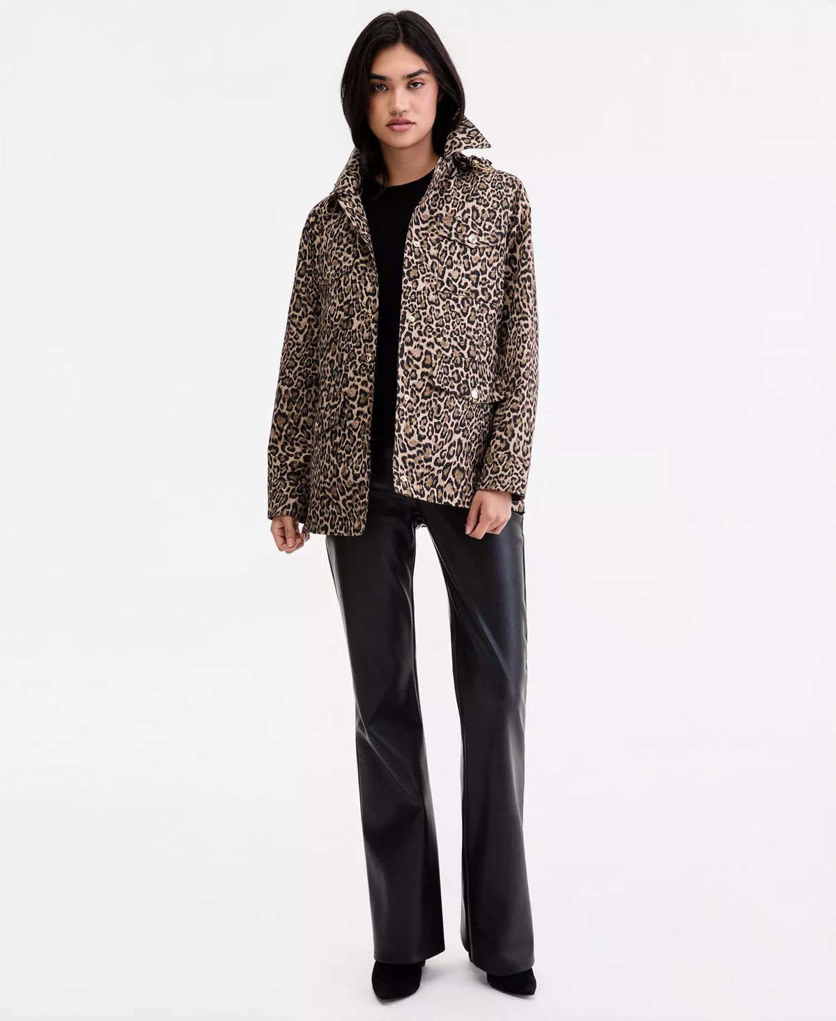 Michael Kors MICHAEL Women's Hooded Leopard-Print Anorak Jacket-LEOPARD