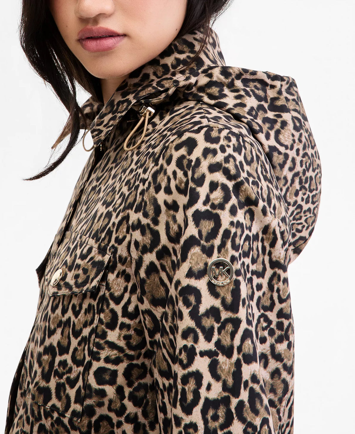 Michael Kors MICHAEL Women's Hooded Leopard-Print Anorak Jacket-LEOPARD