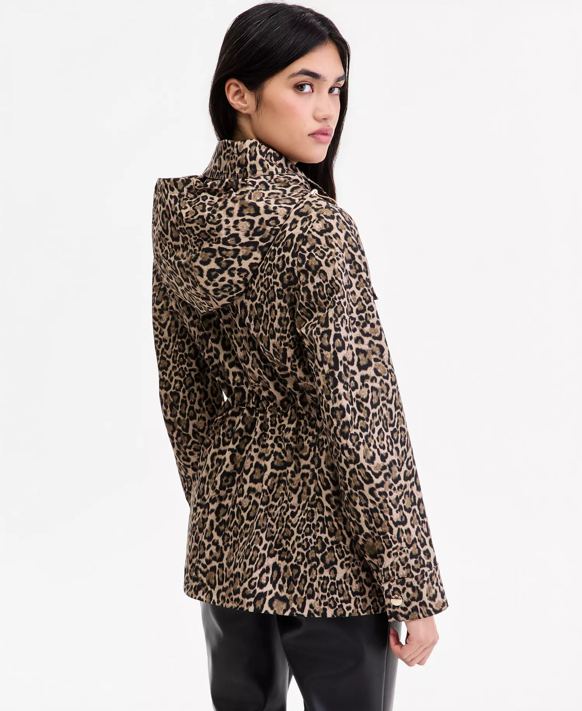 Michael Kors MICHAEL Women's Hooded Leopard-Print Anorak Jacket-LEOPARD