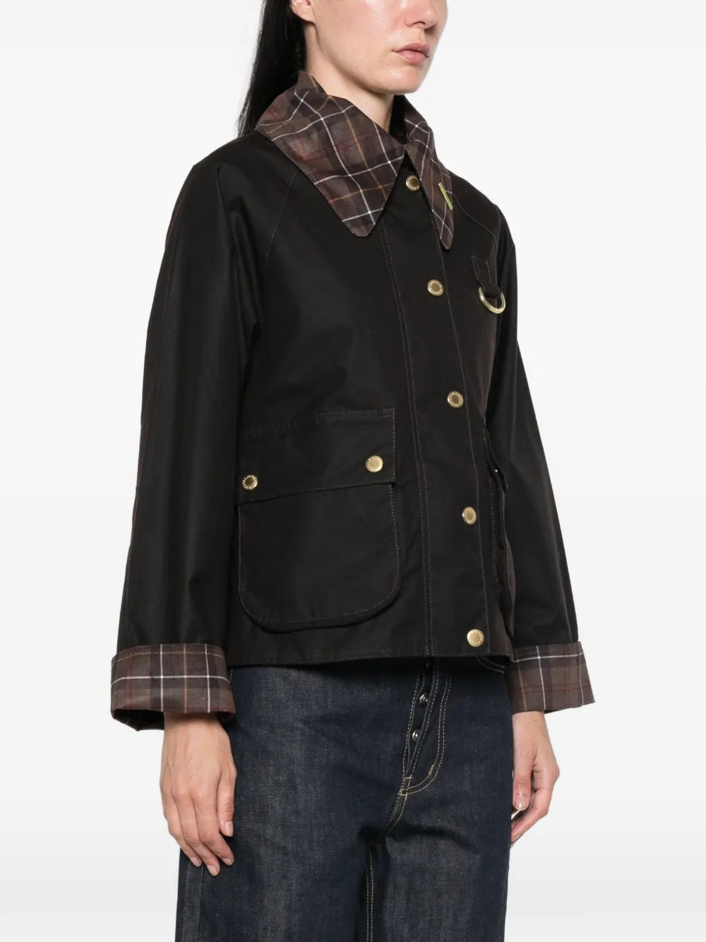 Barbour Spey checked-collar jacket