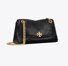 TORY BURCH SMALL CHARLIE QUILTED SHOULDER BAG - black