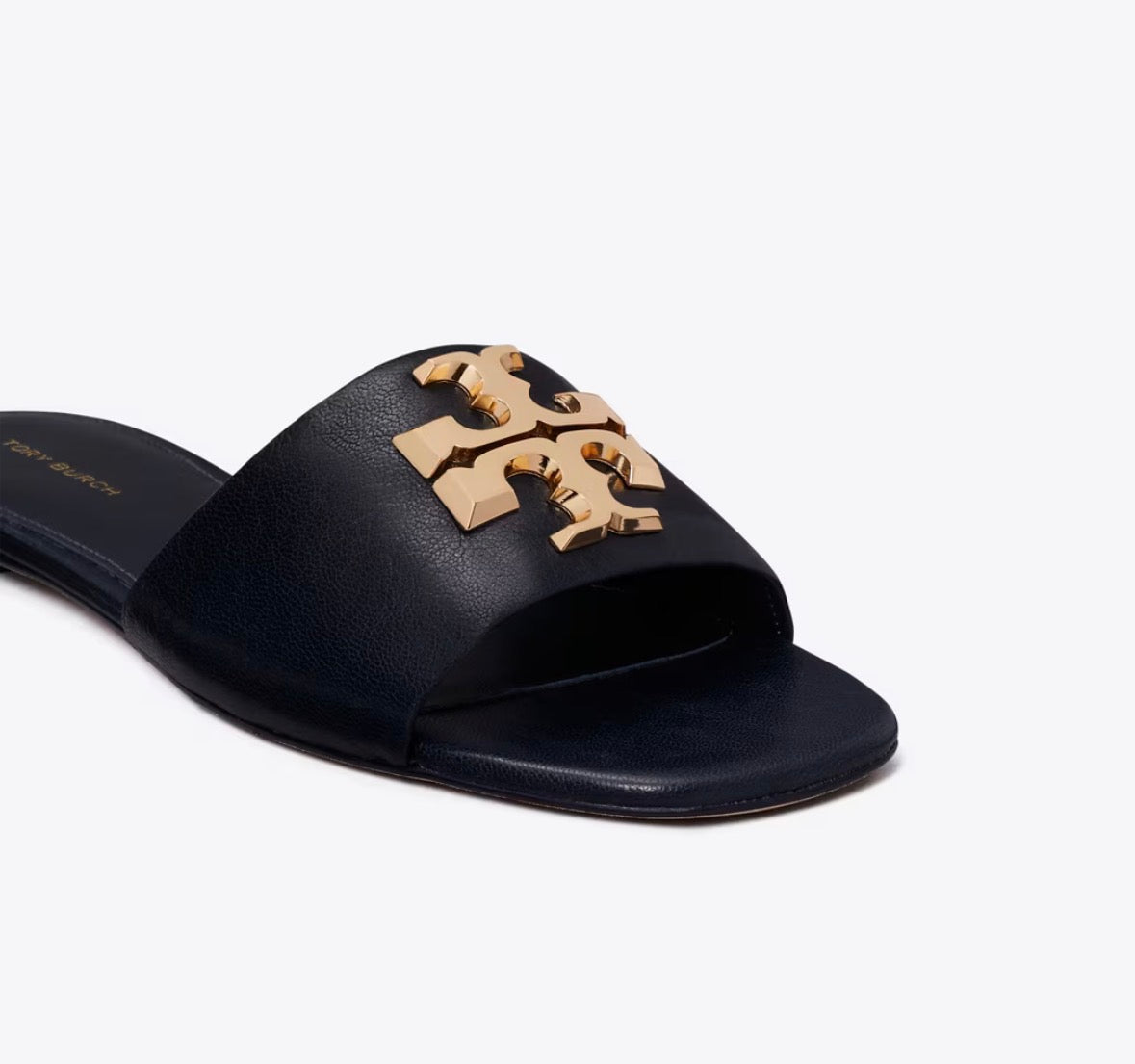 TORY BURCH ELEANOR SLIDE  -  new navy / gold