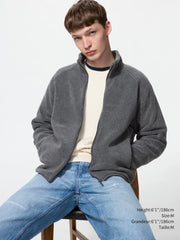 Uniqlo Unisex Fleece Full-Zip Jacket  -  08 DARK GRAY