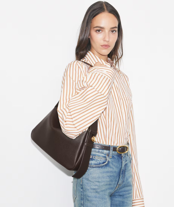 TORY BURCH ROMY SHOULDER BAG - DEEP BROWN