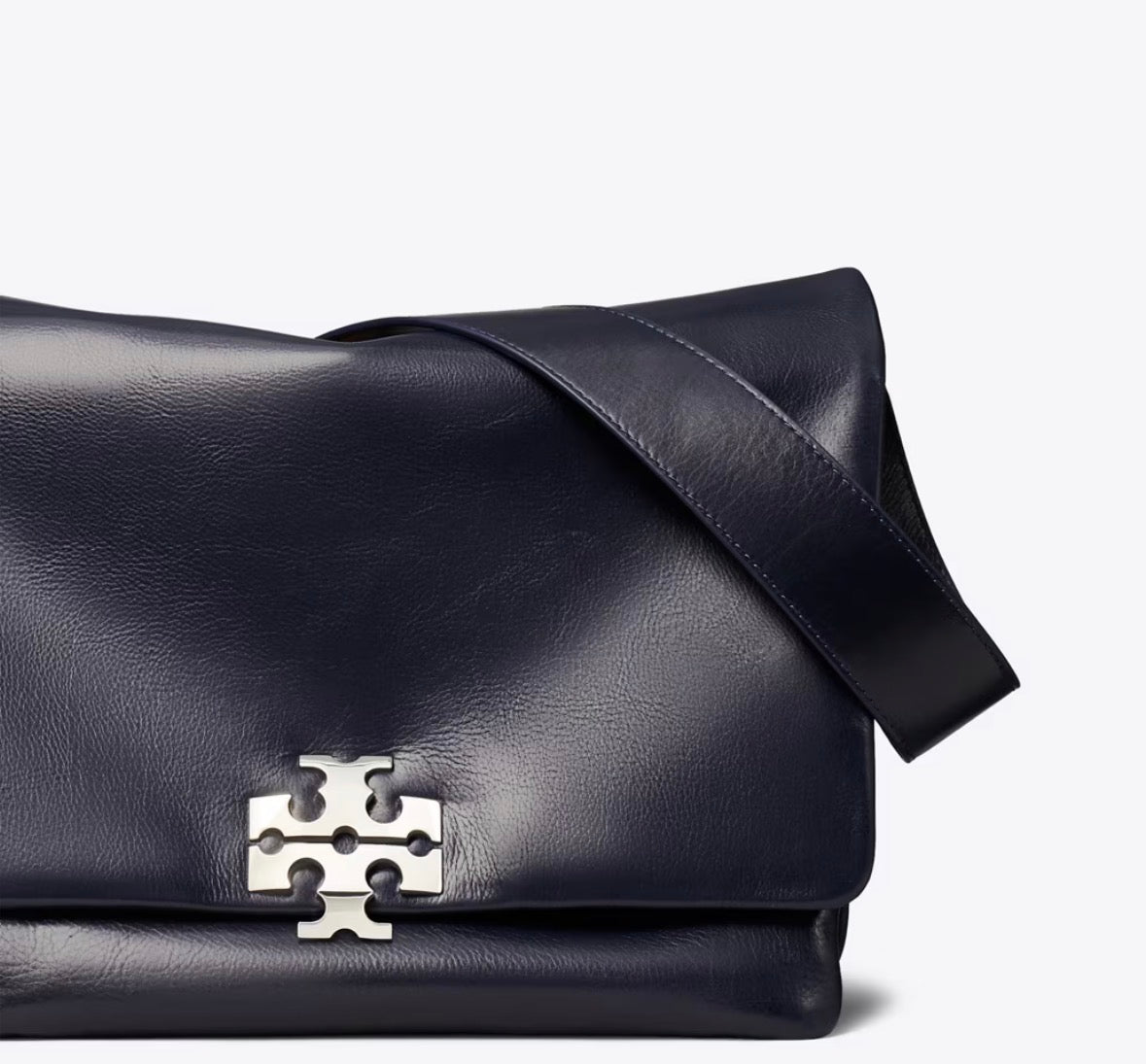 TORY BURCH LARGE CHARLIE RUNWAY SHOULDER BAG - perfect navy