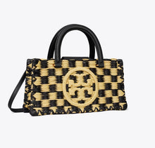 TORY BURCH ELLA HAND-CROCHETED EAST-WEST TOTE BAG   -  black / natural