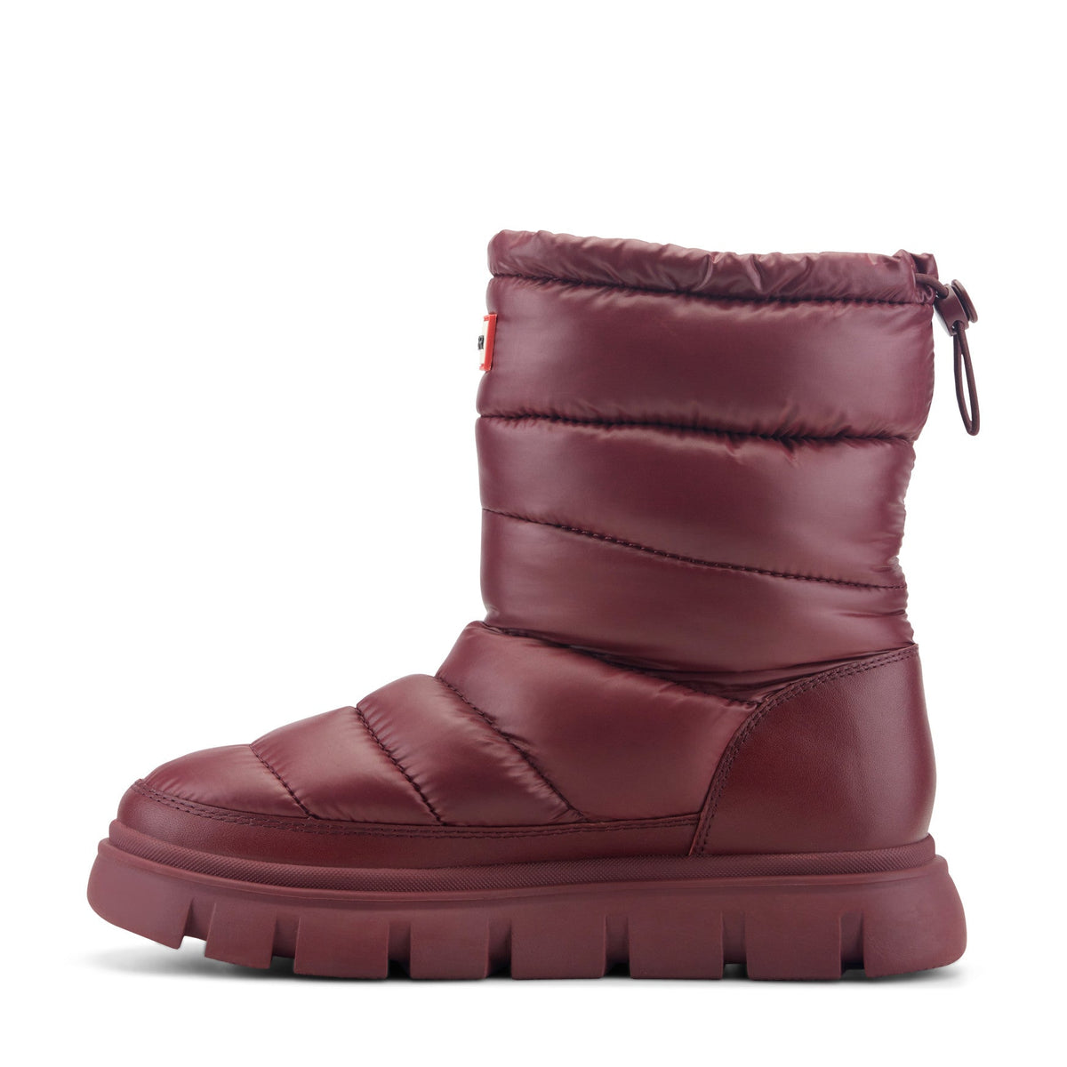 Hunter Women's Maribel Lug Sole Insulated Waterproof Snow Booties - Dark Red Nylon