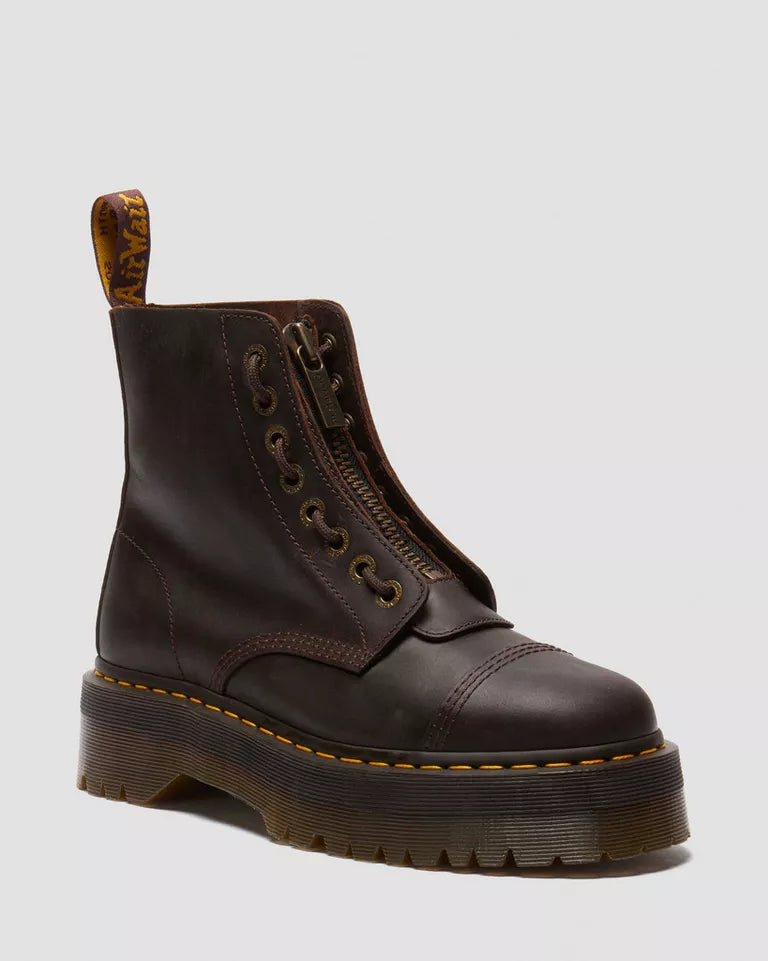 Dr. Martens Women Sinclair Crazy Horse Leather Platform Boots - Dark Brown — Crazy Horse