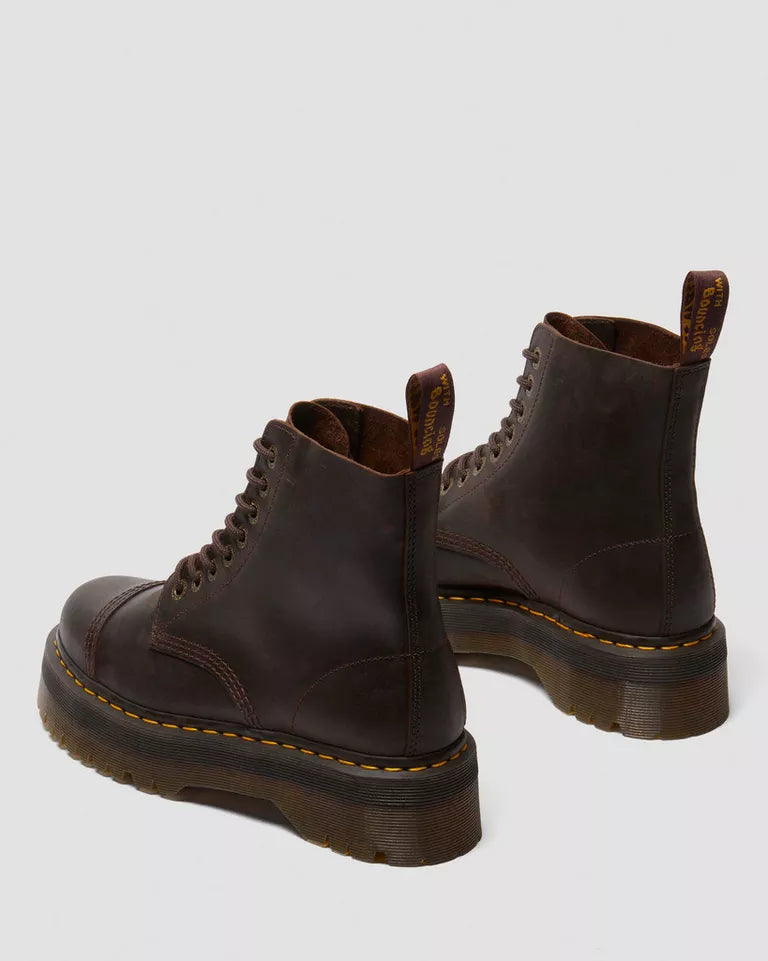 Dr. Martens Women Sinclair Crazy Horse Leather Platform Boots - Dark Brown — Crazy Horse