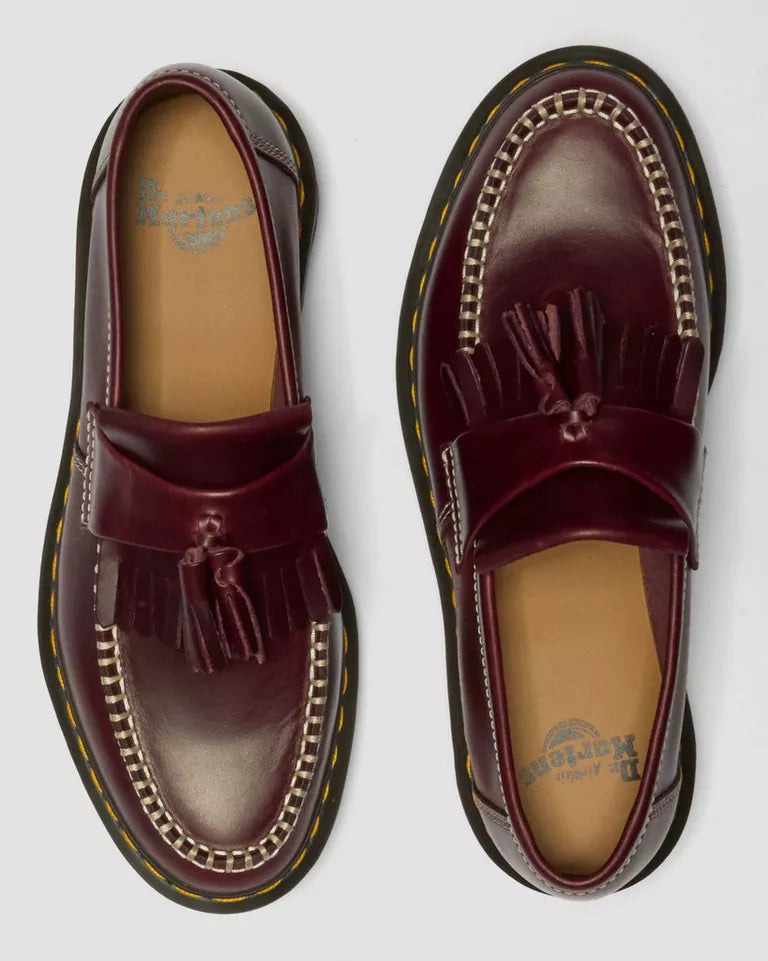 Dr. Martens Adrian Orleans Leather Tassel Loafers - Cherry Red