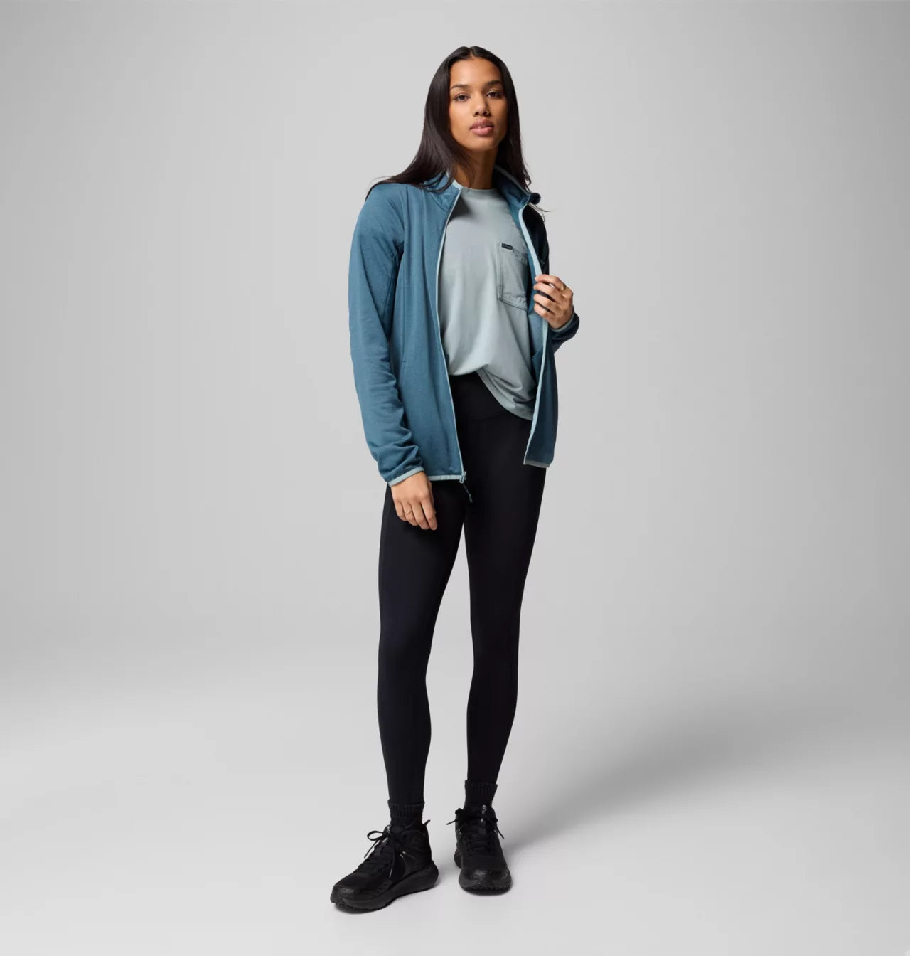 Columbia Women's Essential Hike™ Grid Fleece Full Zip Jacket -  Everblue, Crushed Blue