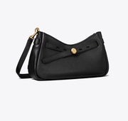 TORY BURCH ROMY ZIP TOP CROSSBODY BAG   -  black
