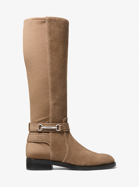 Michael Kors Carson Suede and Scuba Boot- DRIFTWOOD