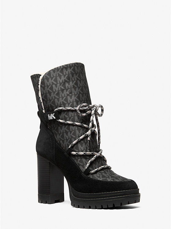 Michael Kors Culver Mixed-Media Platform Boot-BLACK