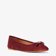 Michael Kors Savannah Logo Debossed Velvet Ballet Flat-MAROON