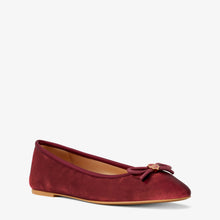 Michael Kors Savannah Logo Debossed Velvet Ballet Flat-MAROON