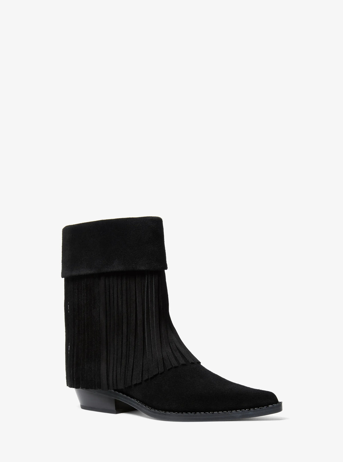 Michael Kors Nash Fringed Suede Boot-BLACK
