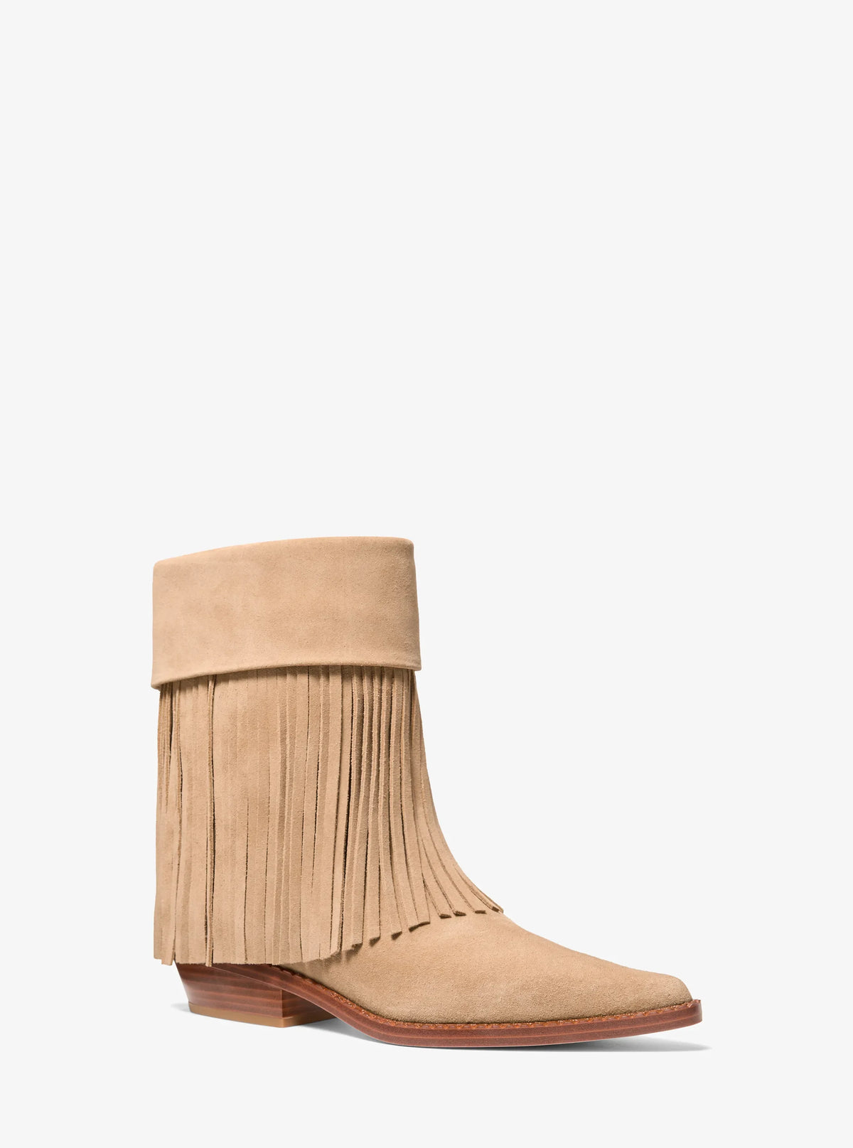 Michael Kors Nash Fringed Suede Boot-CAMEL