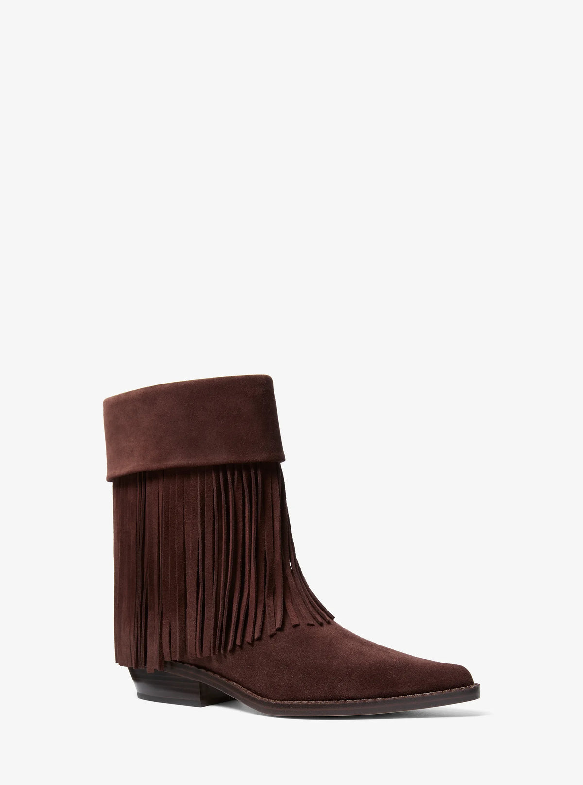 Michael Kors Nash Fringed Suede Boot-NUTMEG