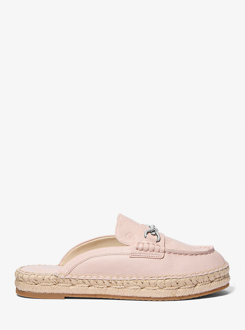 Michael Kors Carson Logo Debossed Espadrille Mule-POWDER BLUSH