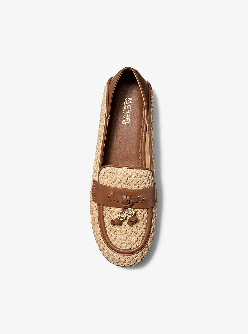 Michael Kors Zoe Crocheted Moccasin-LUGGAGE
