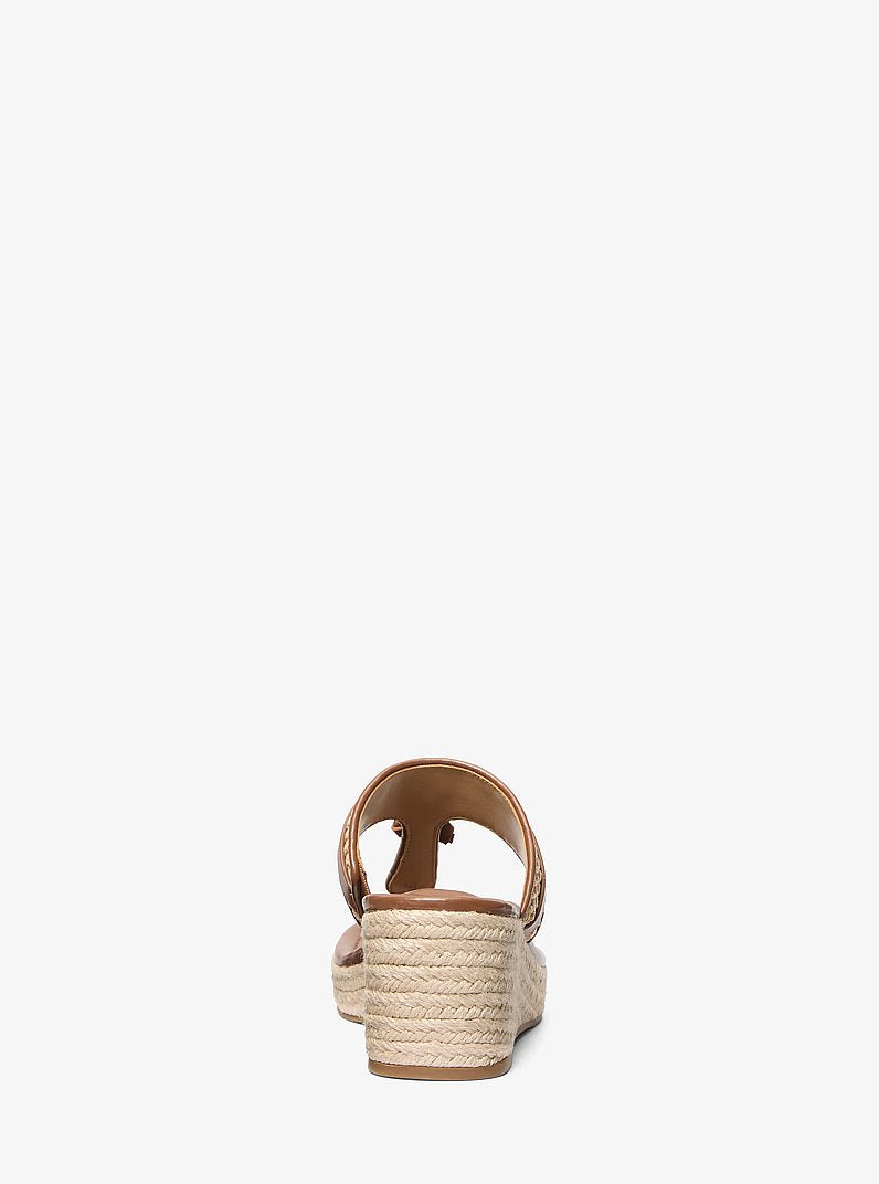 Michael Kors Zoe Crocheted Wedge Sandal-LUGGAGE