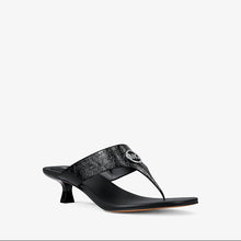 Michael Kors Anneka Patent Thong Sandal-BLACK