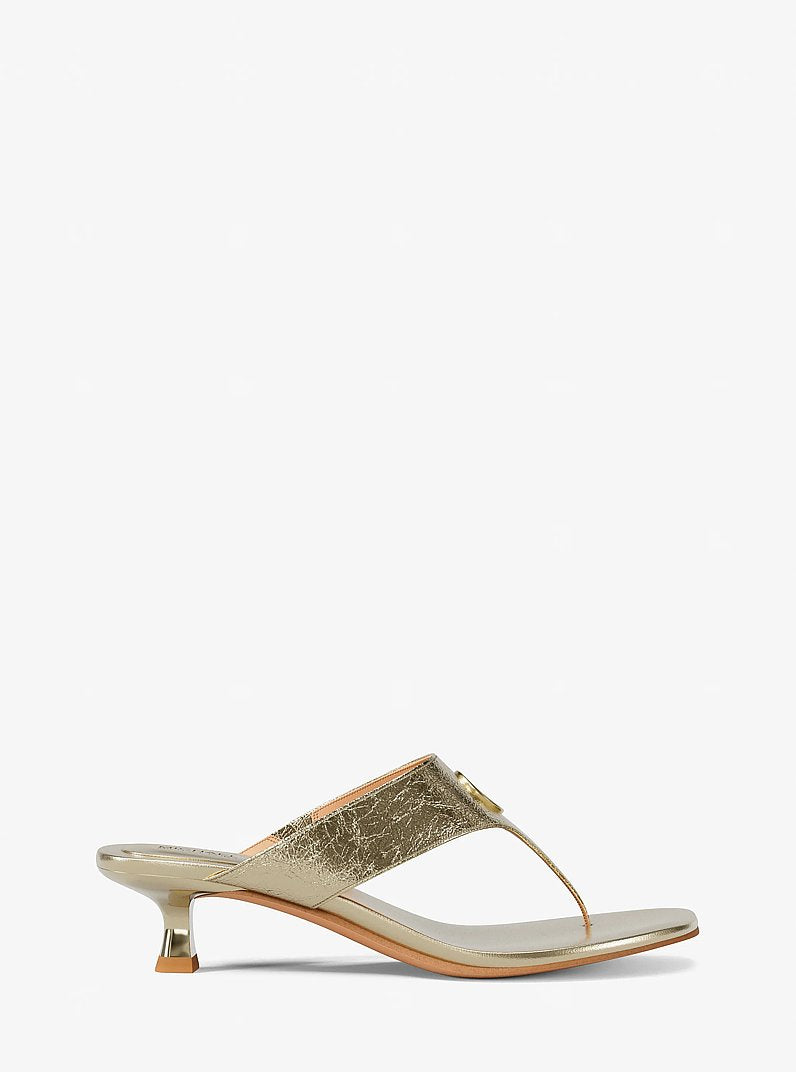Michael Kors Anneka Metallic Thong Sandal-PALE GOLD