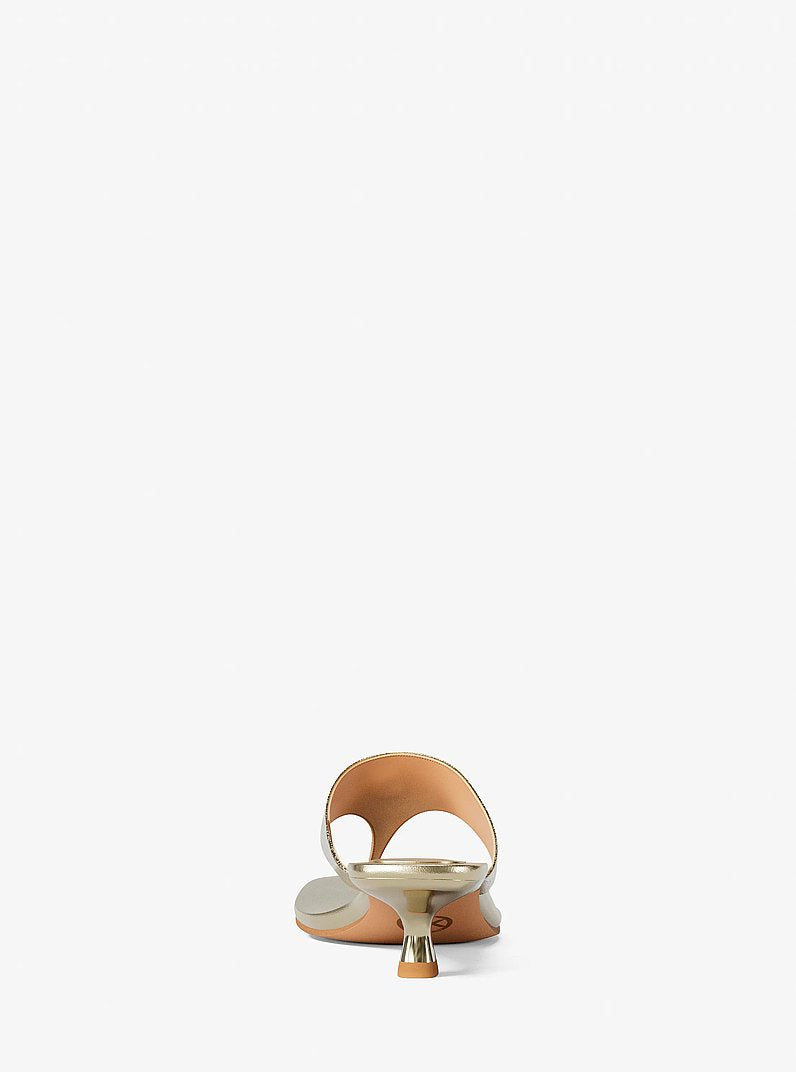 Michael Kors Anneka Metallic Thong Sandal-PALE GOLD